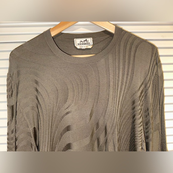 Hermes Men's “Quincaillerie Equestre" crewneck sweater, Size L, 100% Wool,$1,175 - Picture 3 of 15